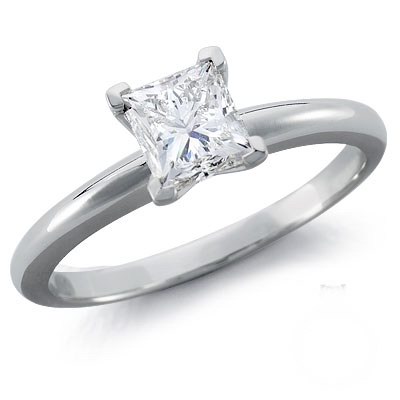 GENUINE DIAMOND SOLITAIRE RING- 1.00CT.18K WHITE GOLD